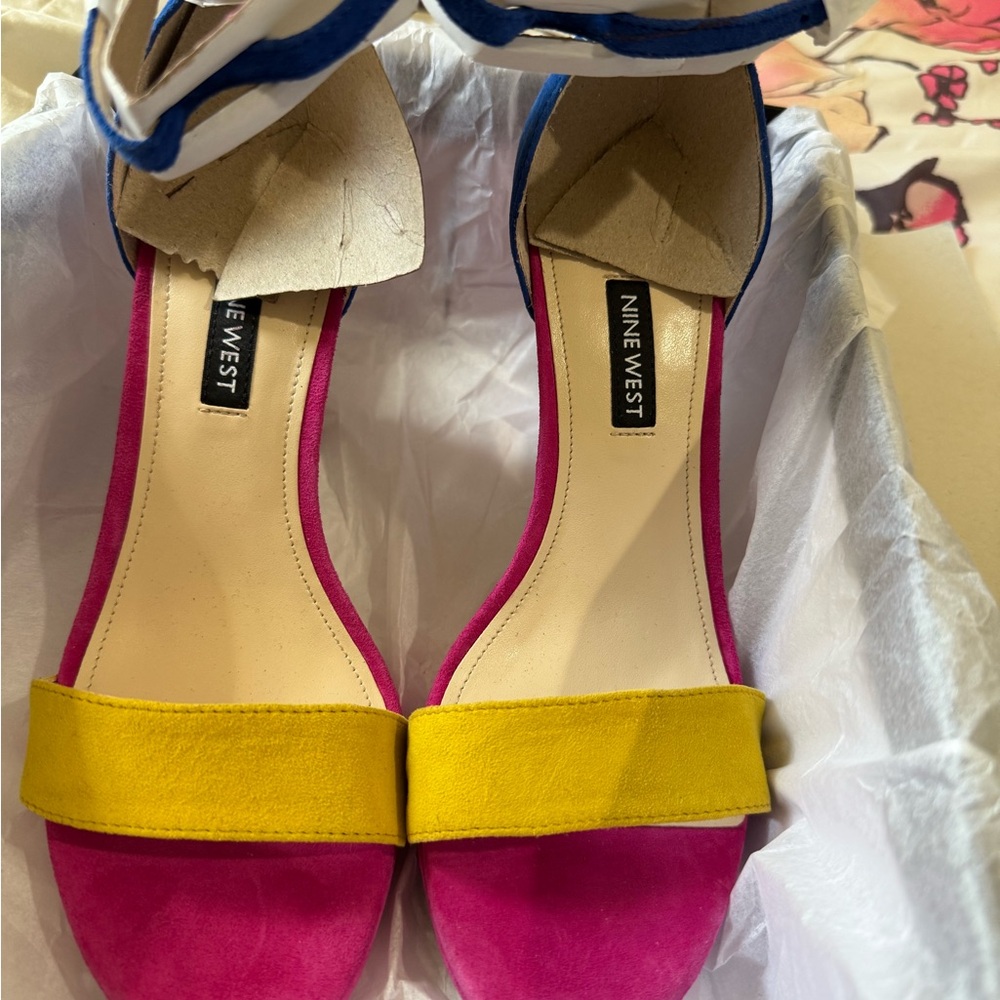Nine West Fuchsia and Mustard Heels
